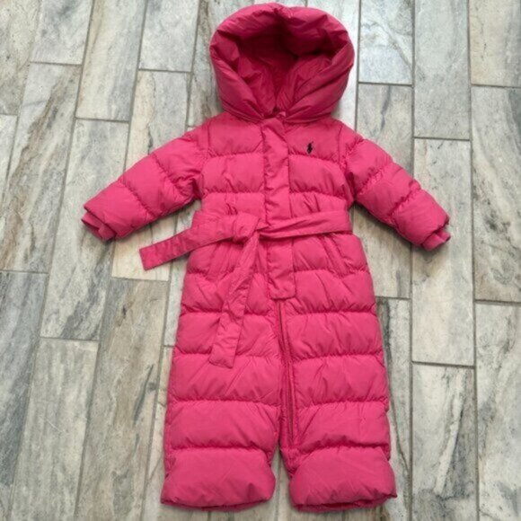 Ralph Lauren Infant 12 months Pink Down Puffer Warm 1pc Bunting coat MSRP $195